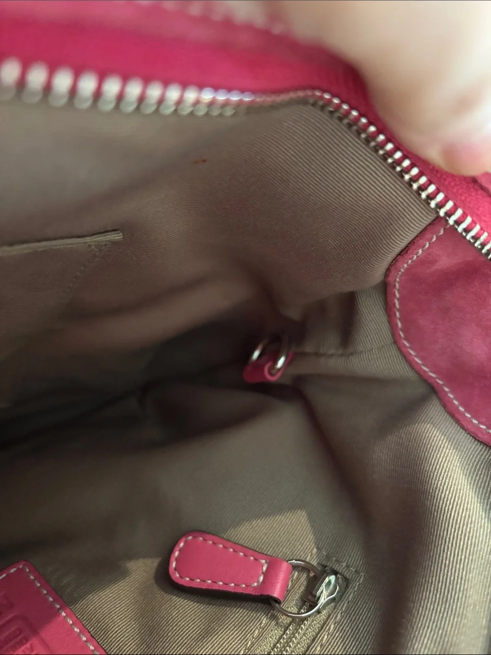 Coach Y2K Pink Signature Hobo Bag with Suede Trim